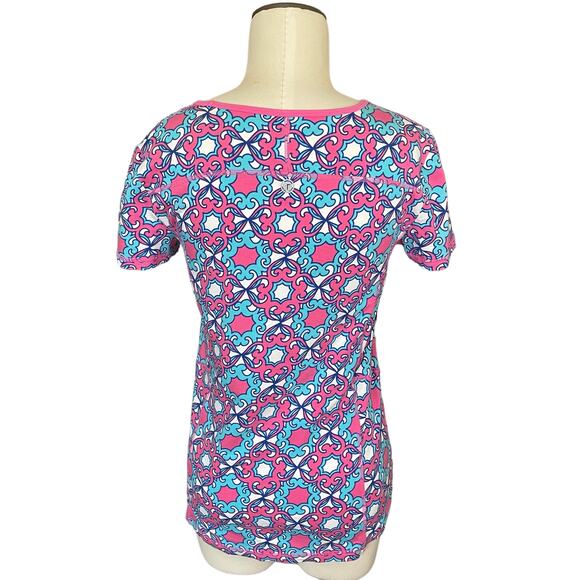 Talbots Womens Size Small Pullover Blouse T-shirt MultiColored Pattern - Picture 3 of 10